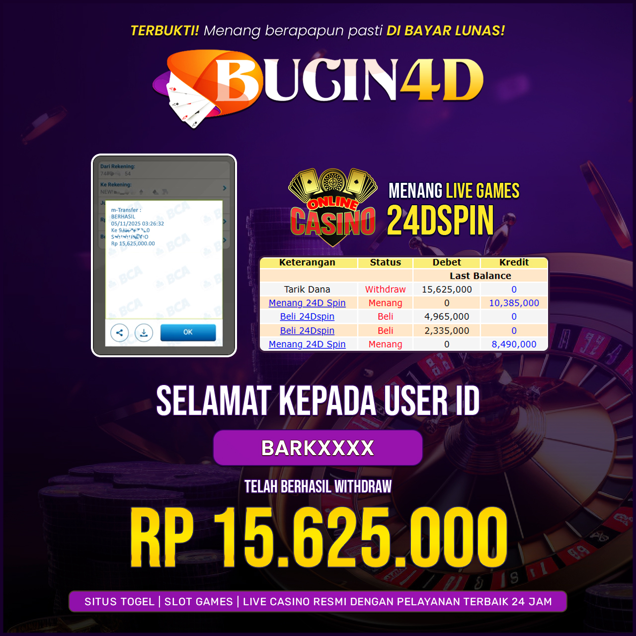 BUKTI JP LIVE CASINO