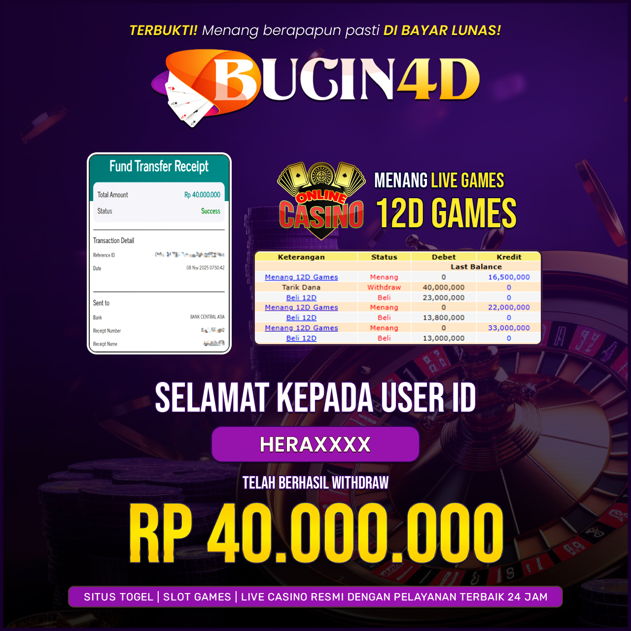 BUKTI JP LIVE CASINO