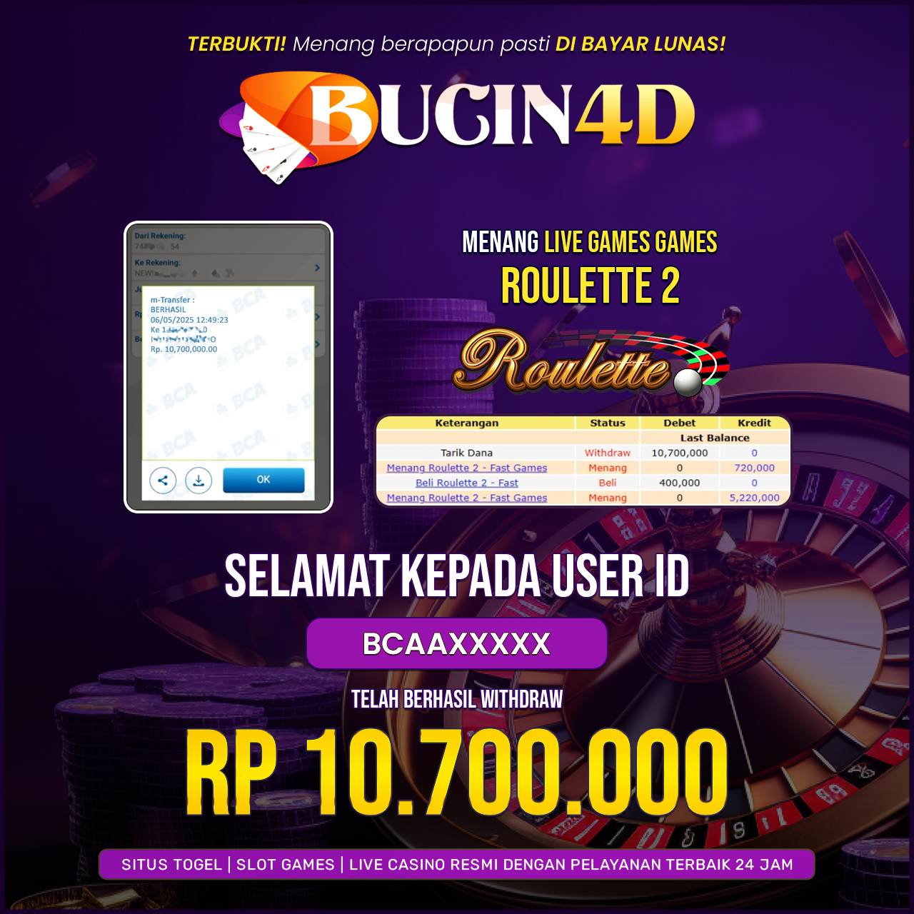 BUKTI JP LIVE CASINO