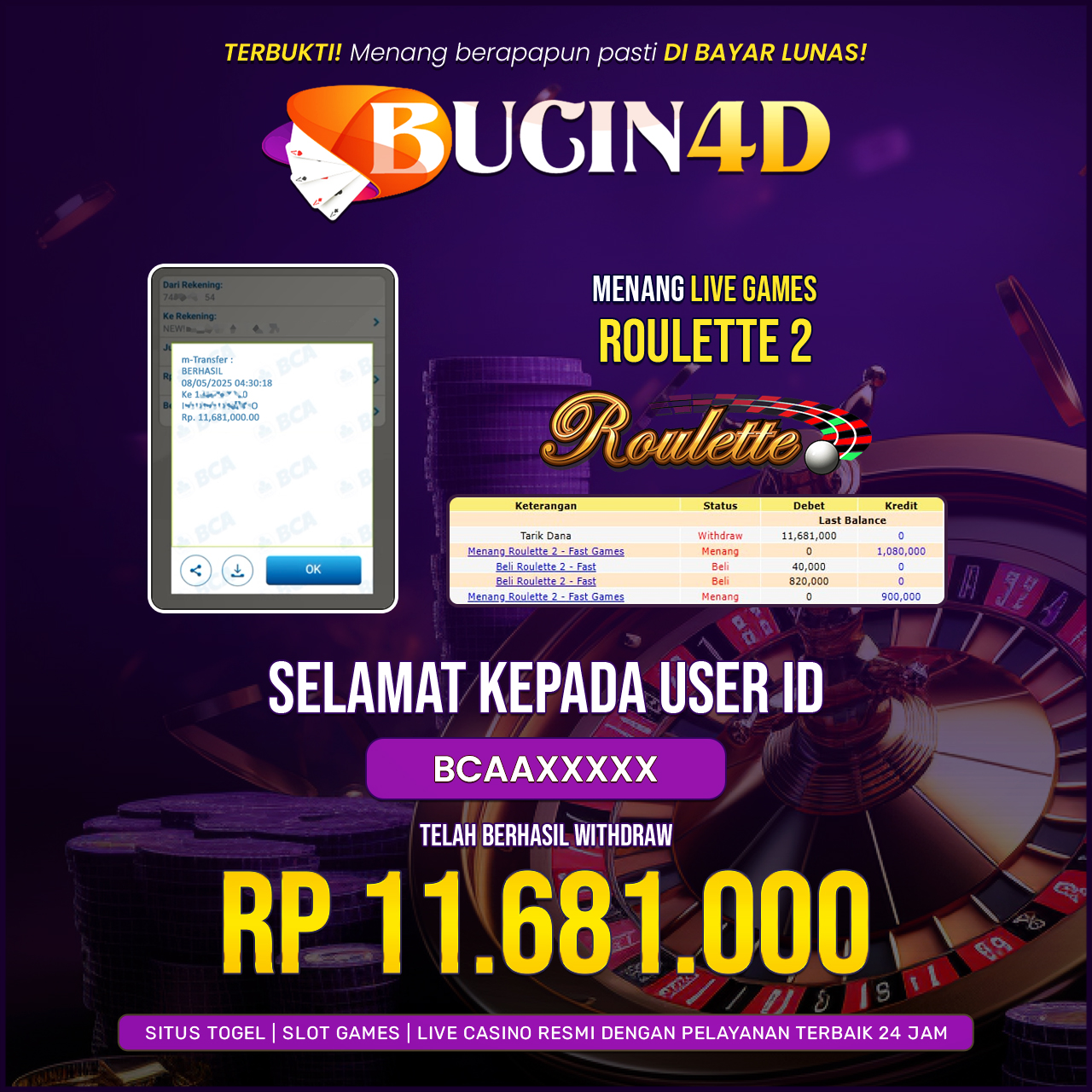 BUKTI JP LIVE CASINO