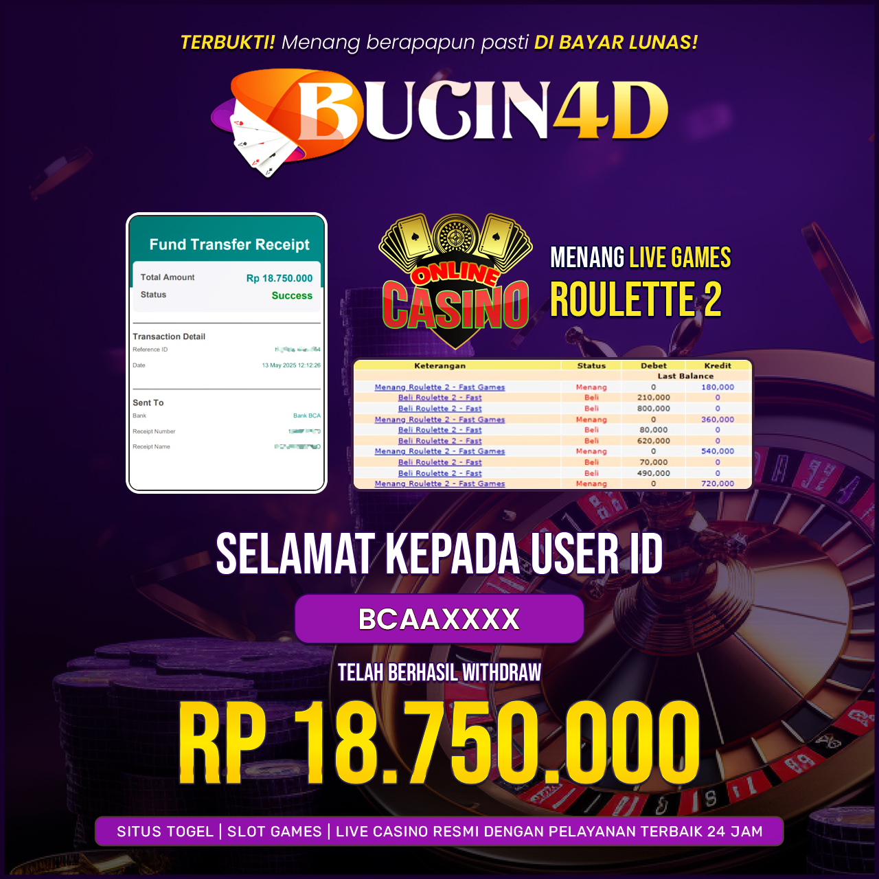 BUKTI JP LIVE CASINO