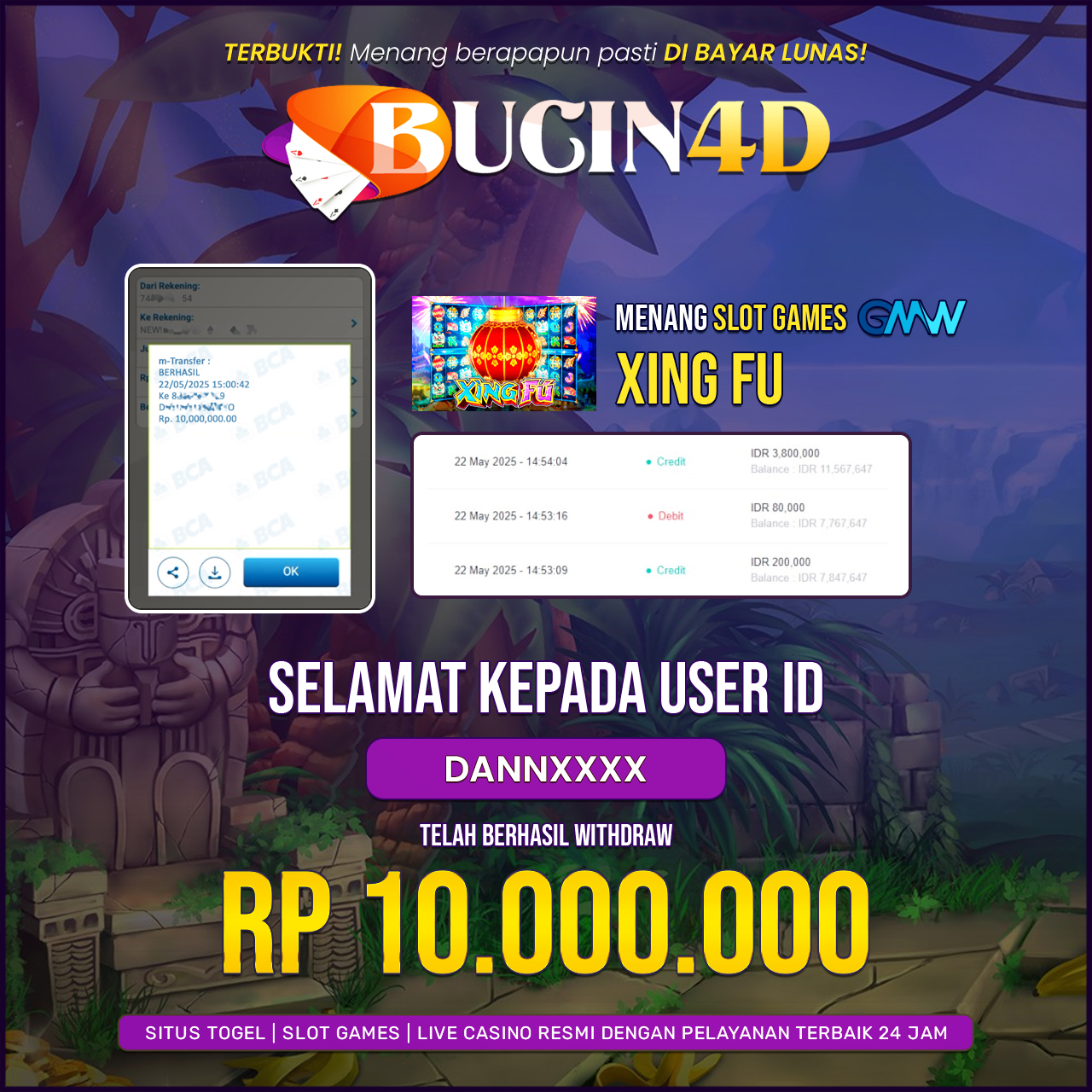 BUKTI JP SLOT GAMES GMS