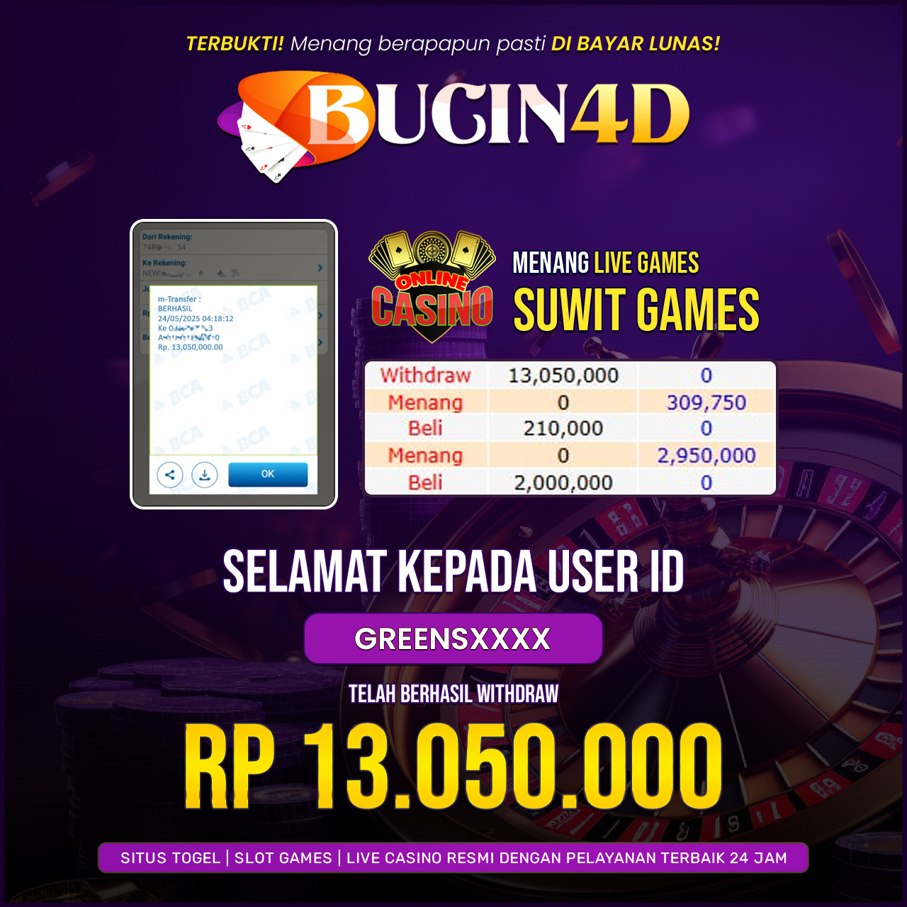 BUKTI JP LIVE CASINO