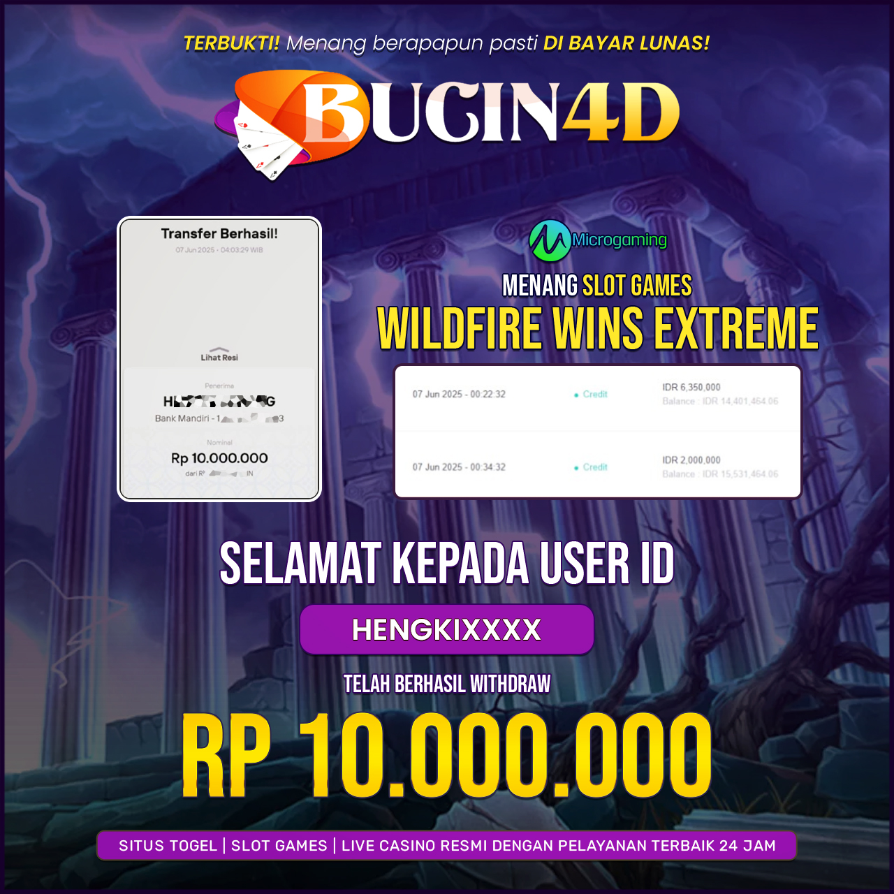 BUKTI JP SLOT MICROGAMING