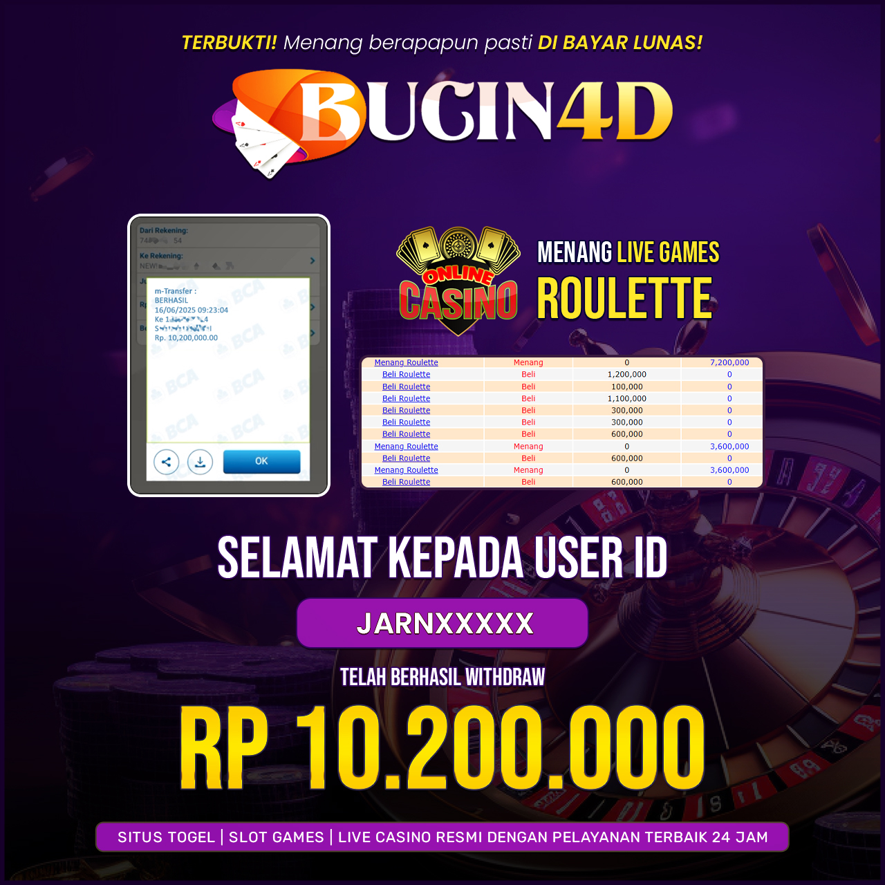 BUKTI JP LIVE CASINO