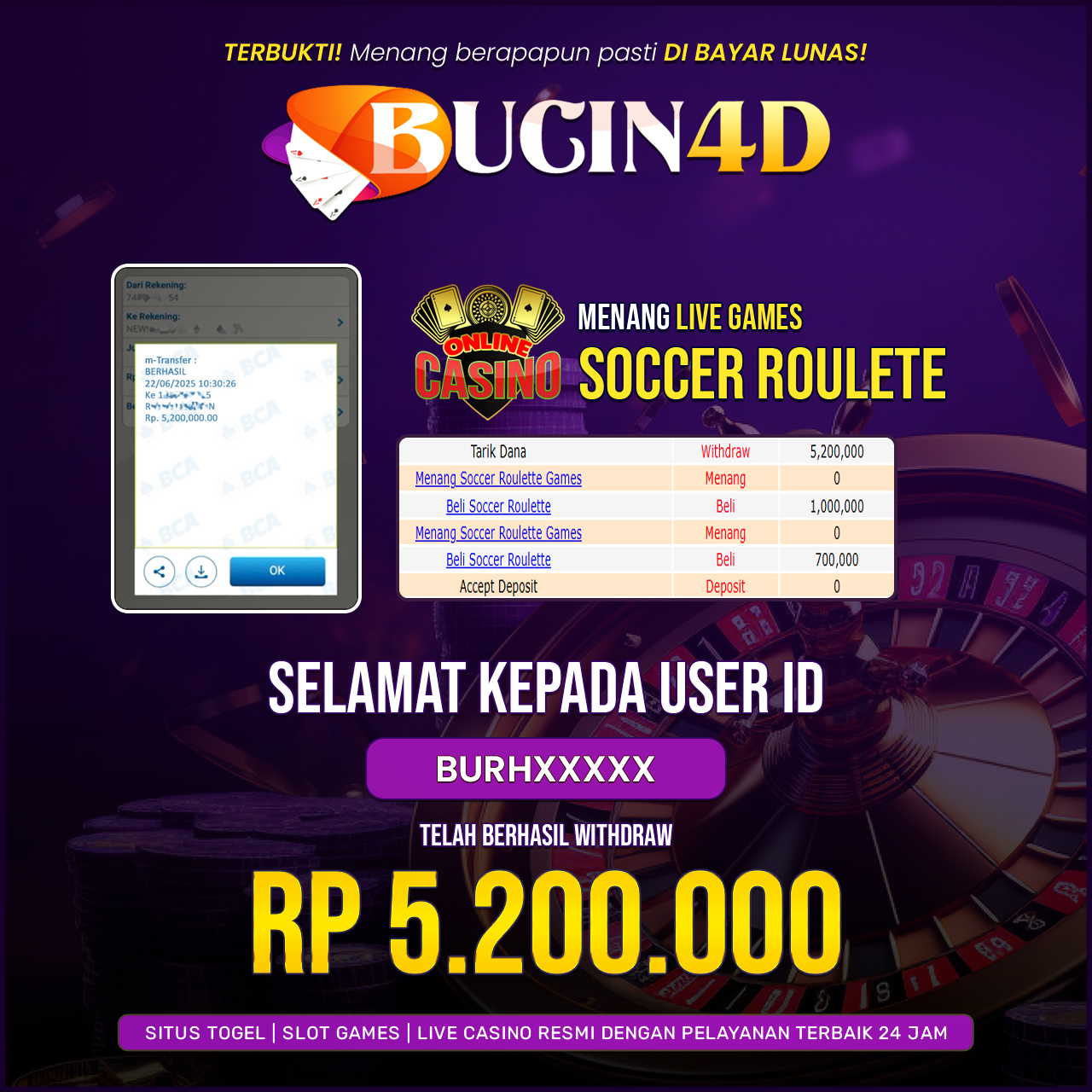 BUKTI JP LIVE CASINO