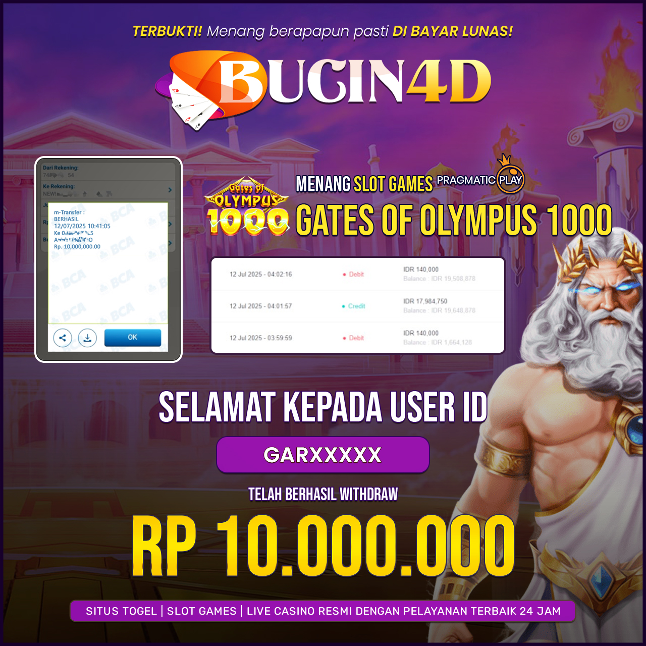 BUKTI JP SLOT PRAGMATIC PLAY