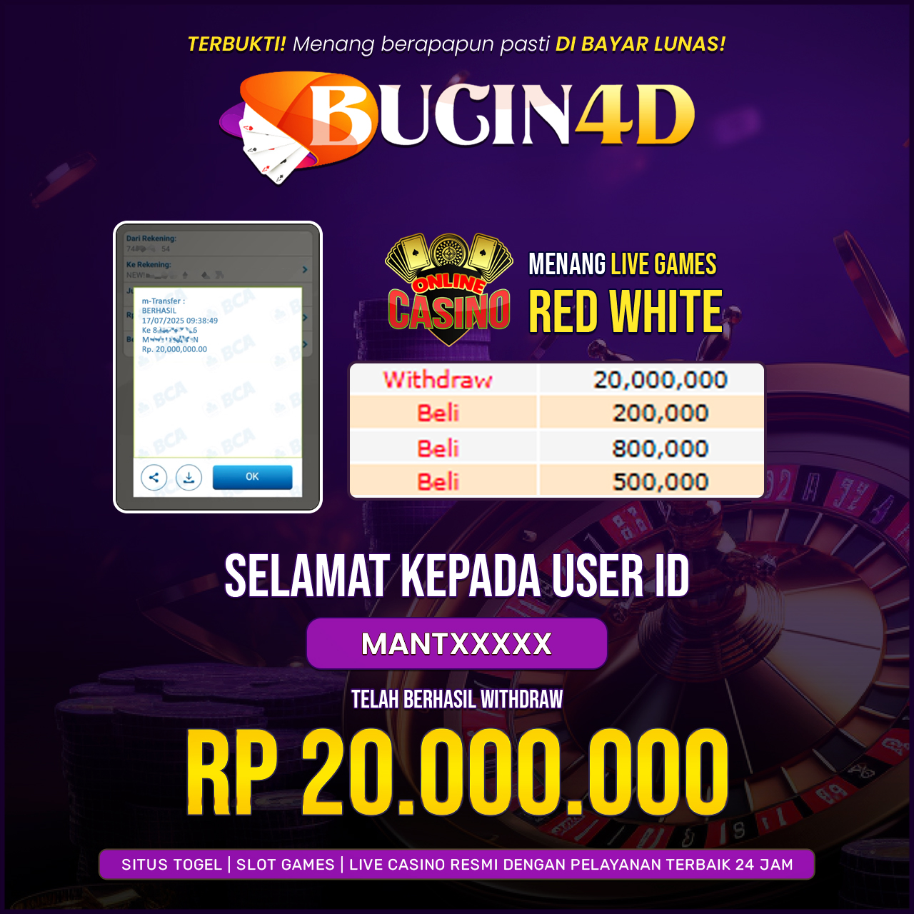 BUKTI JP LIVE CASINO