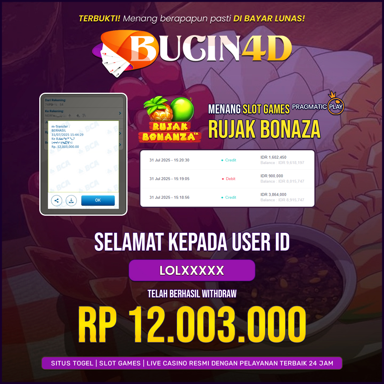 BUKTI JP SLOT PRAGMATIC PLAY