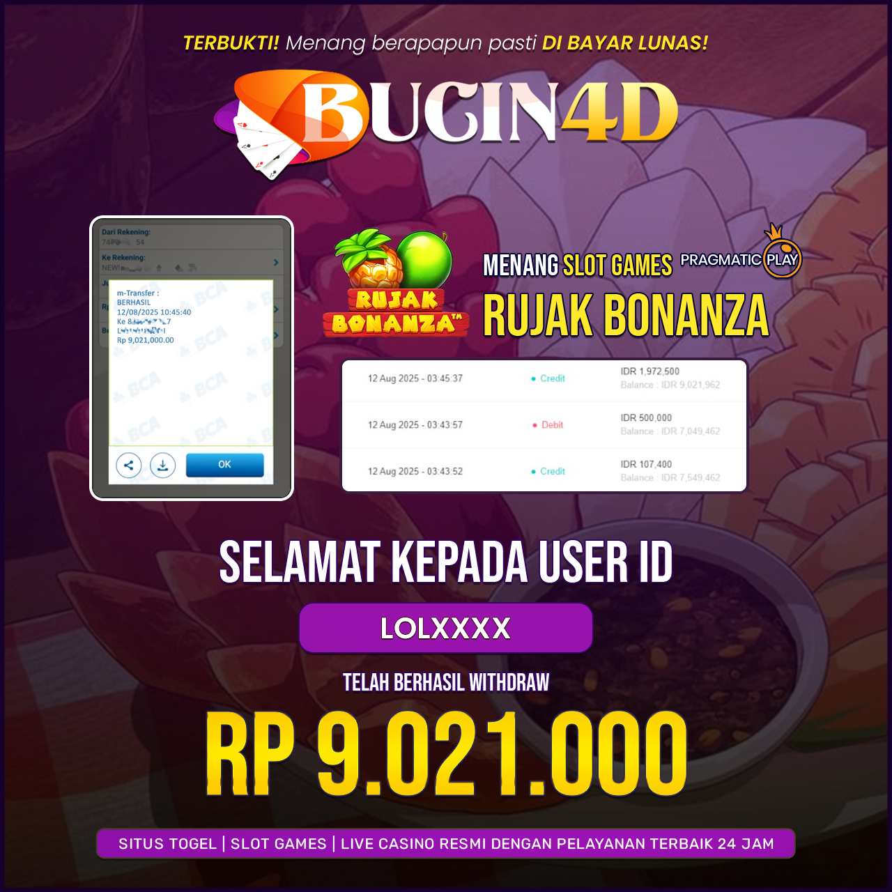 BUKTI JP SLOT PRAGMATIC PLAY