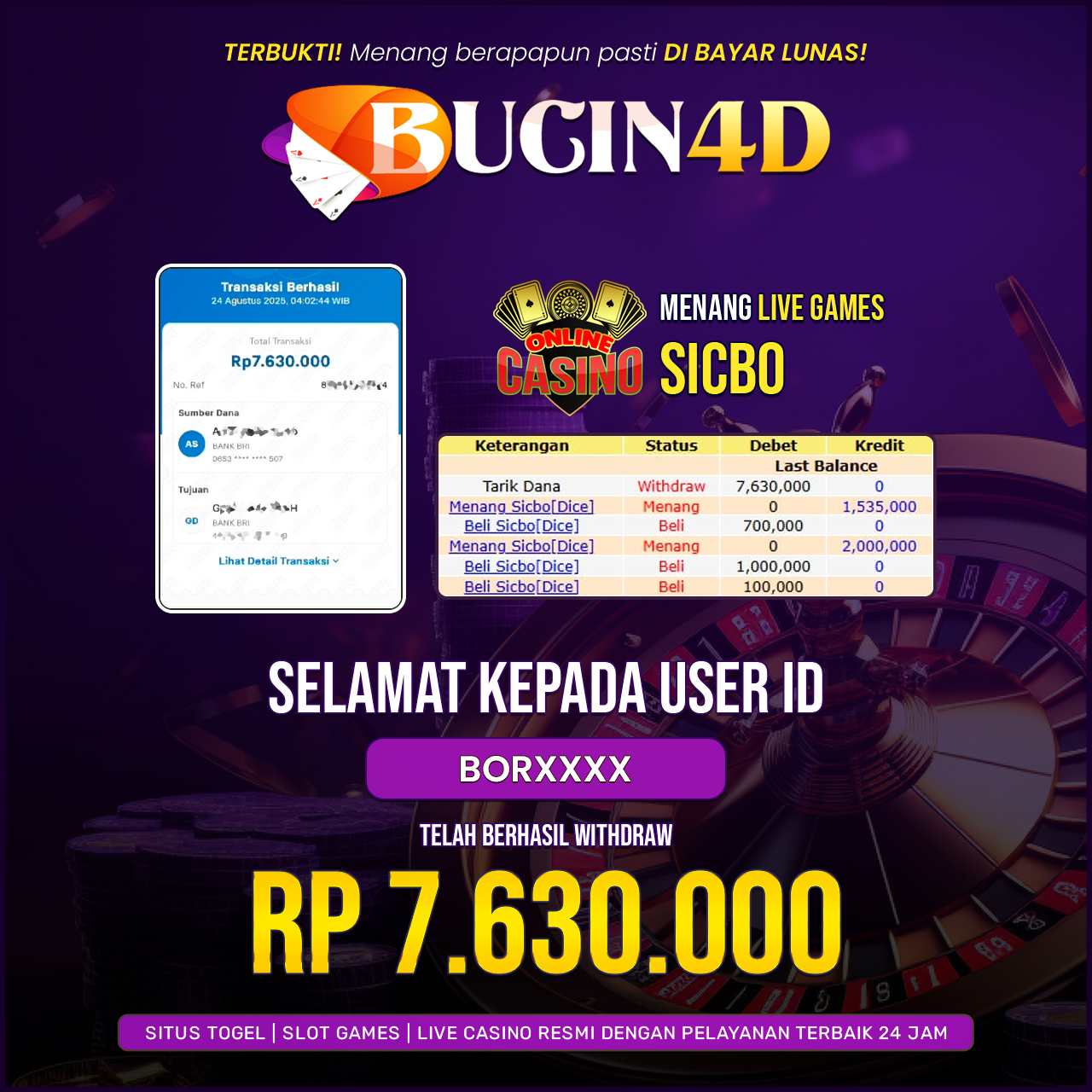 BUKTI JP LIVE CASINO