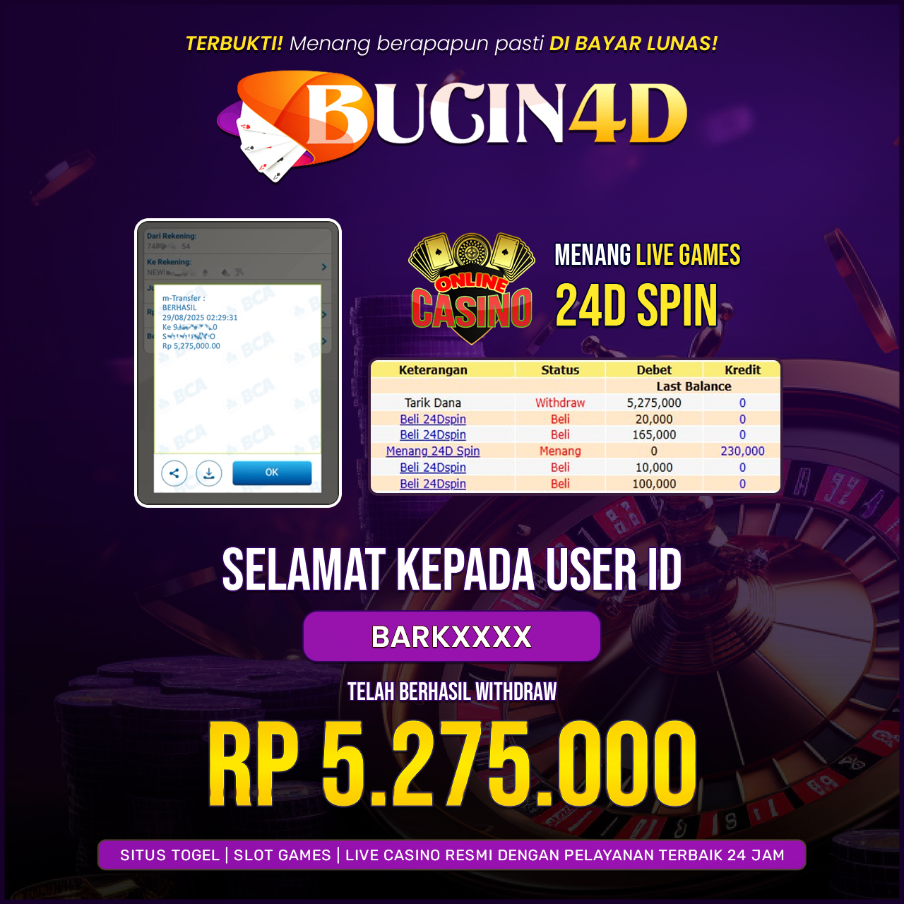BUKTI JP LIVE CASINO