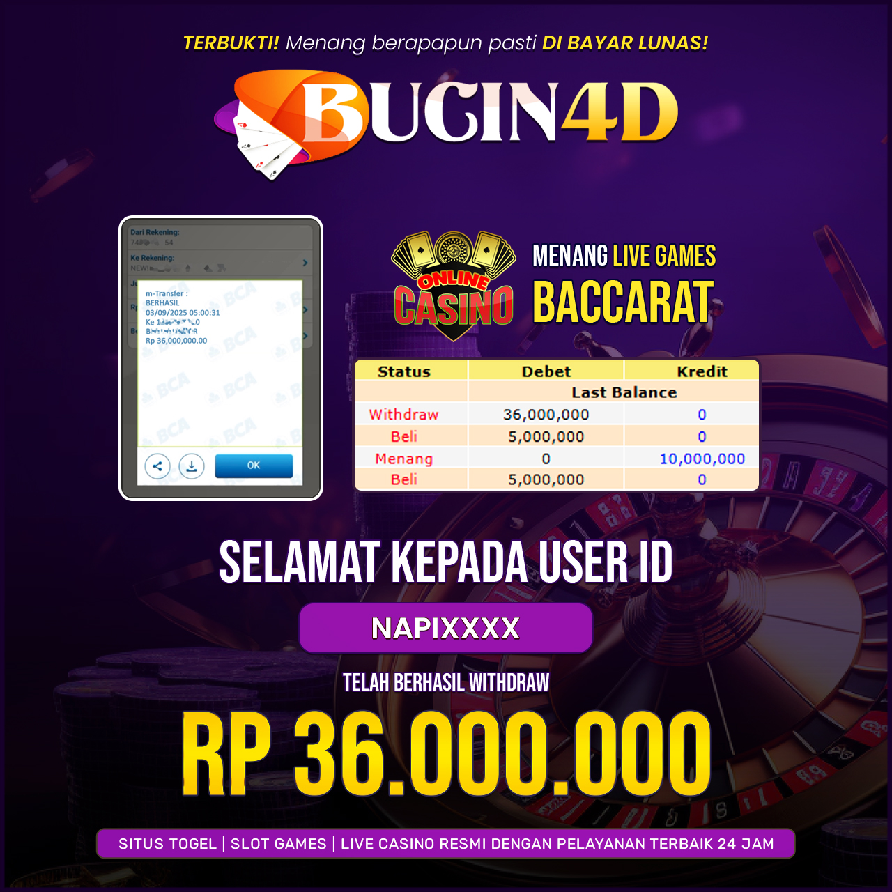 BUKTI JP LIVE CASINO