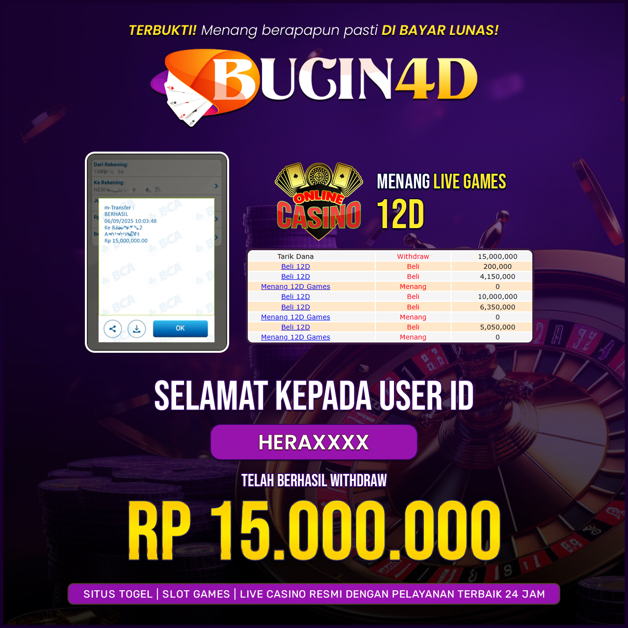 BUKTI JP LIVE CASINO