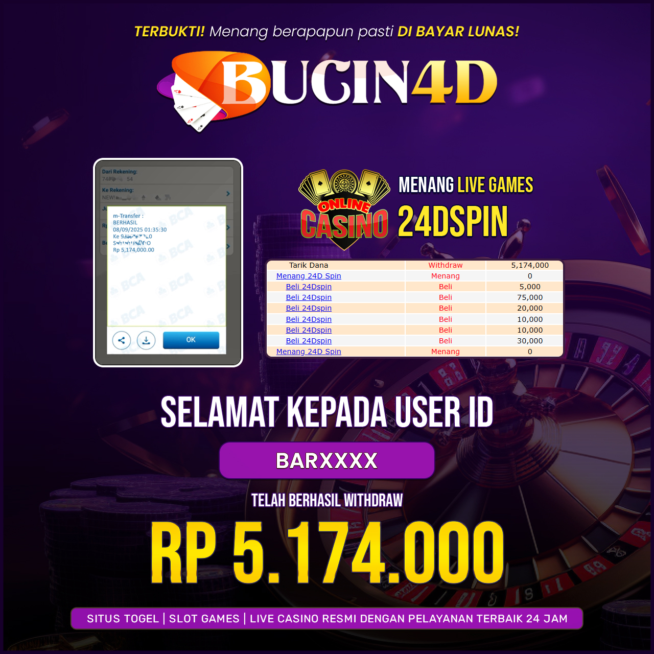 BUKTI JP LIVE CASINO