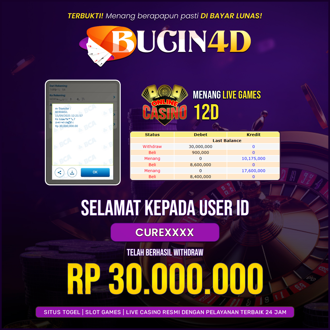 BUKTI JP LIVE CASINO