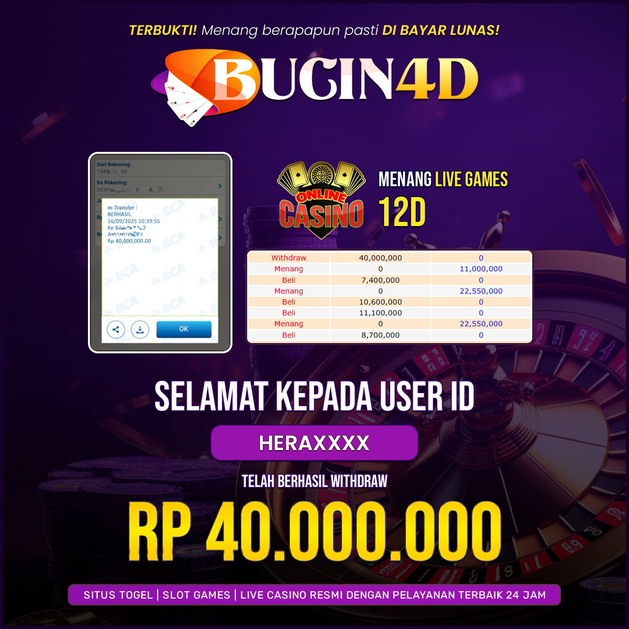 BUKTI JP LIVE CASINO