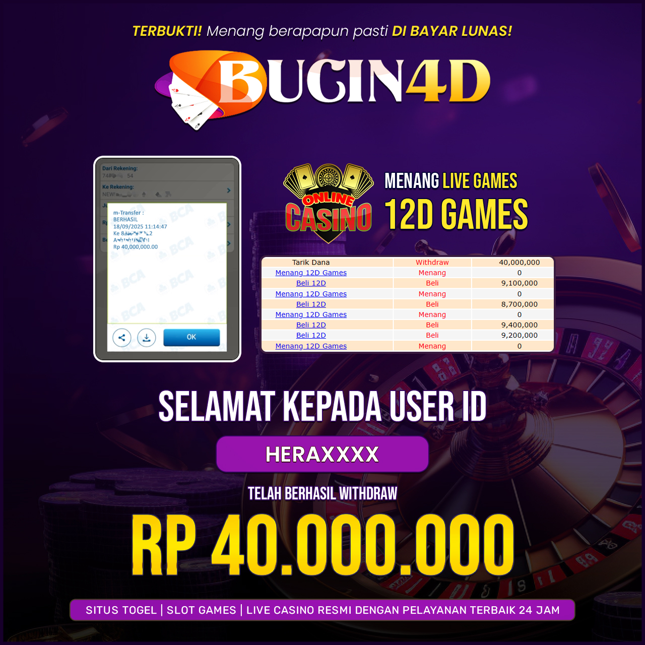 BUKTI JP LIVE CASINO