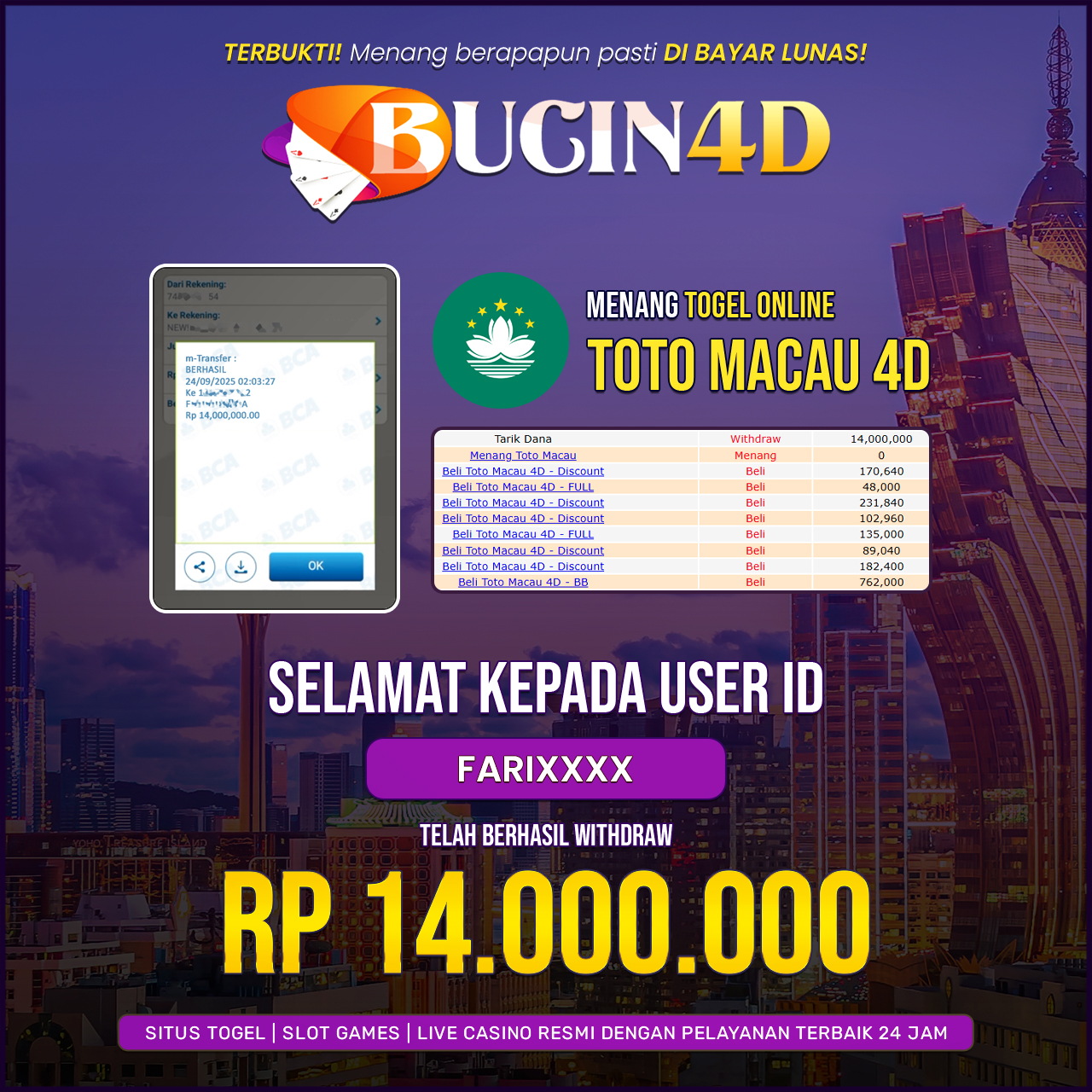 BUKTI JP TOTO MACAU