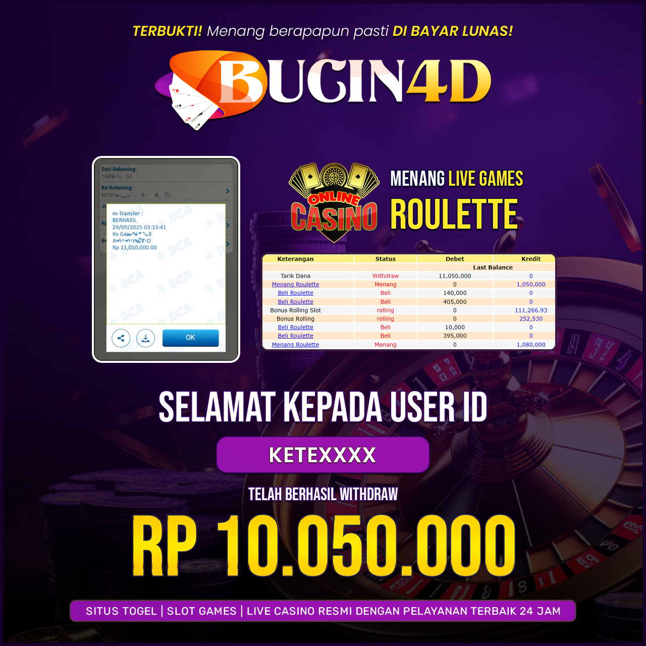 BUKTI JP LIVE CASINO