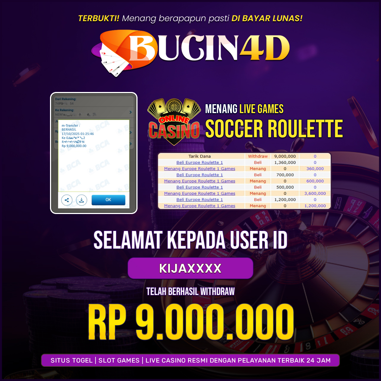 BUKTI JP LIVE CASINO