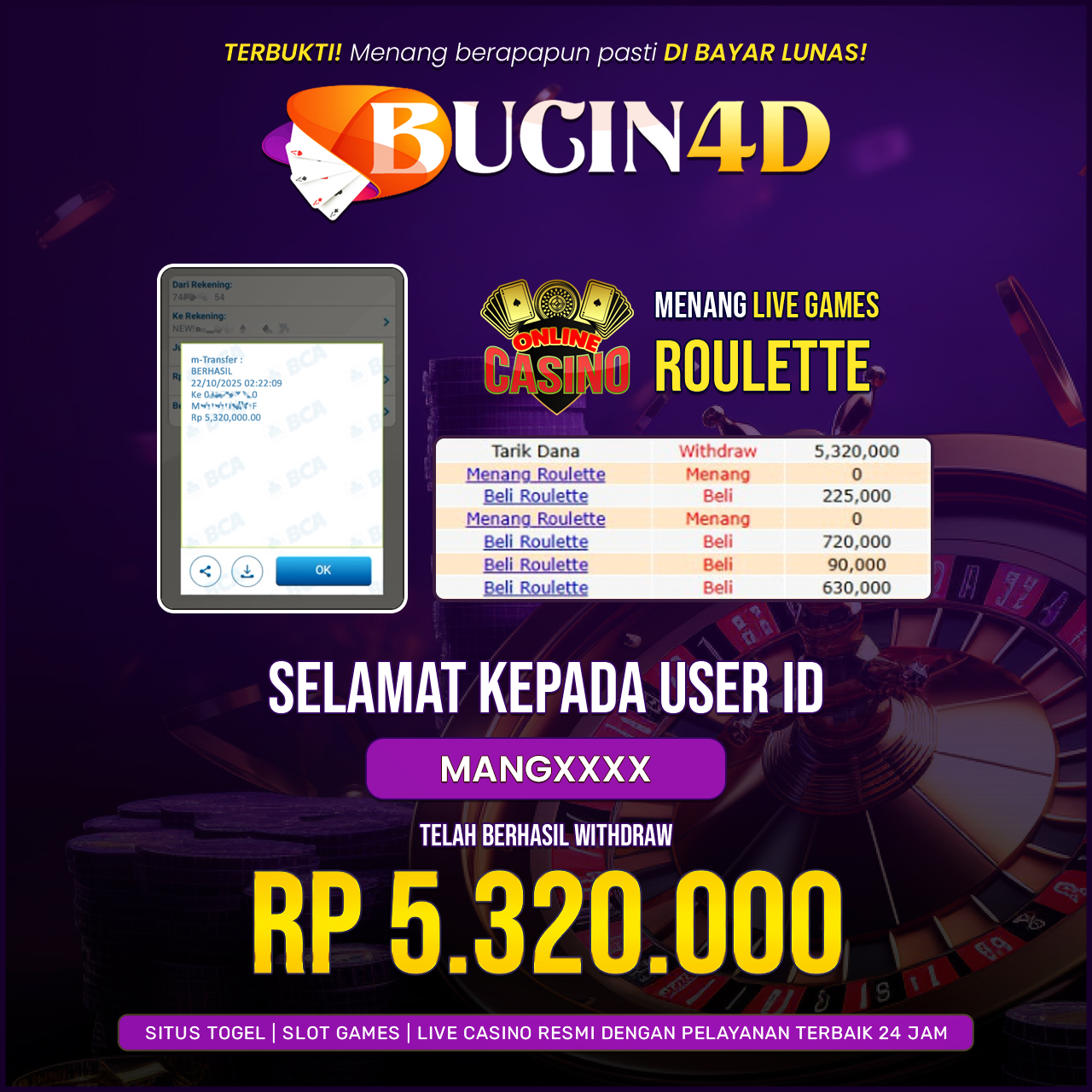 BUKTI JP LIVE CASINO