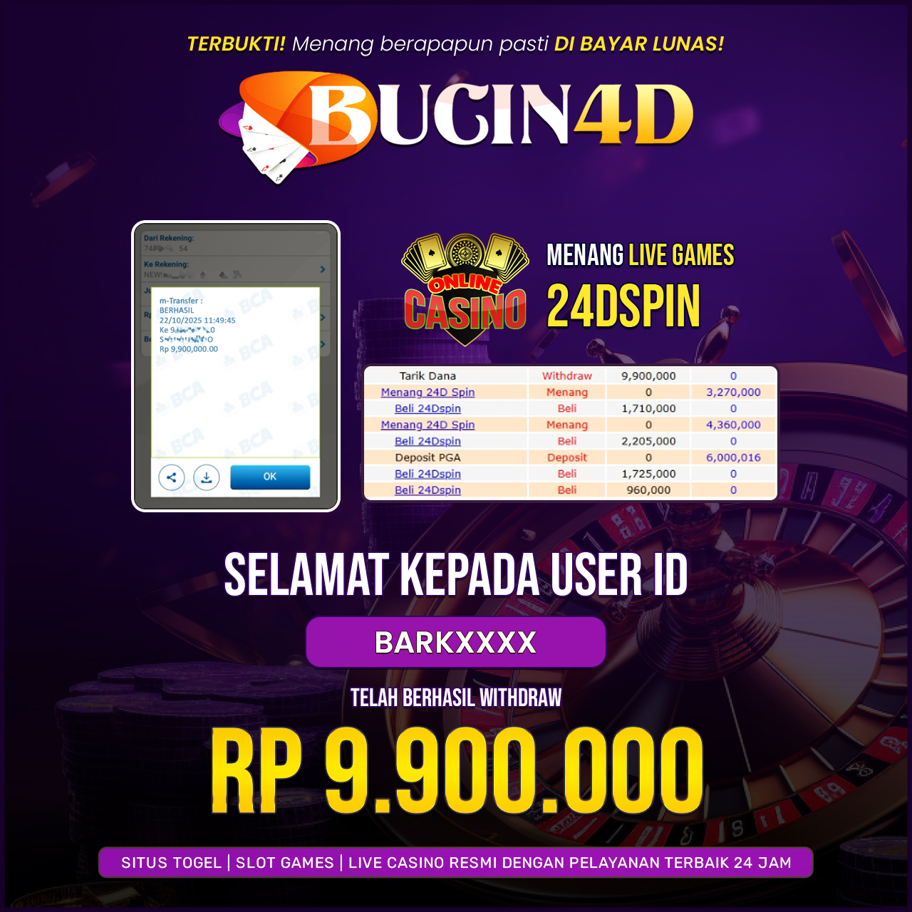 BUKTI JP LIVE CASINO