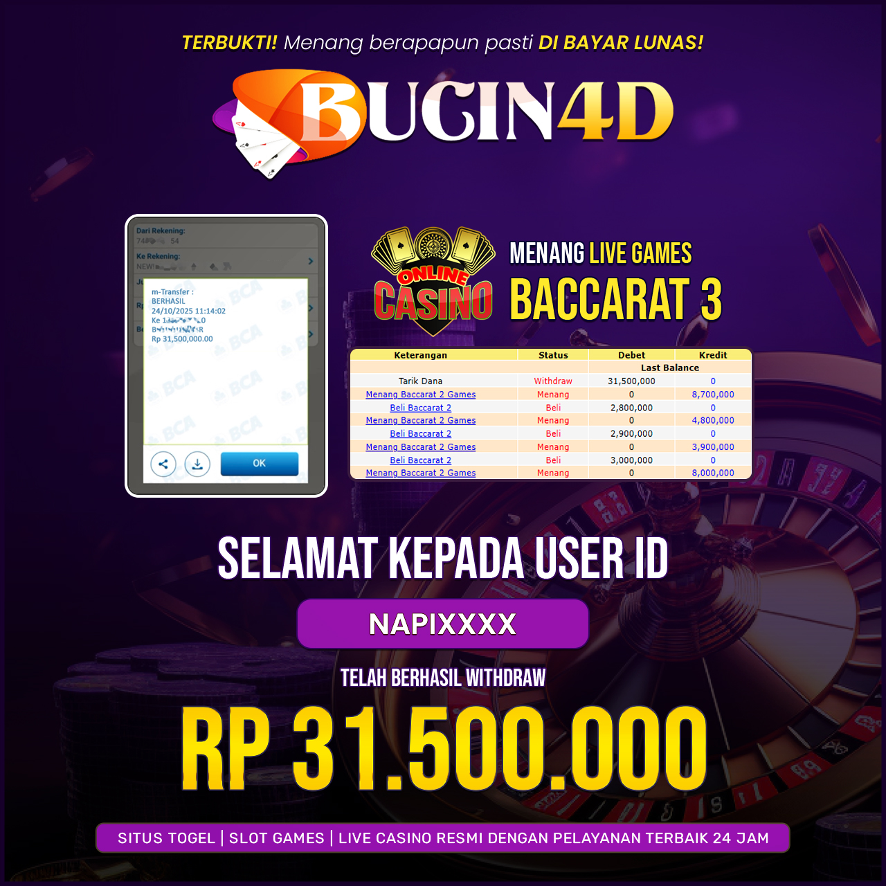 BUKTI JP LIVE CASINO