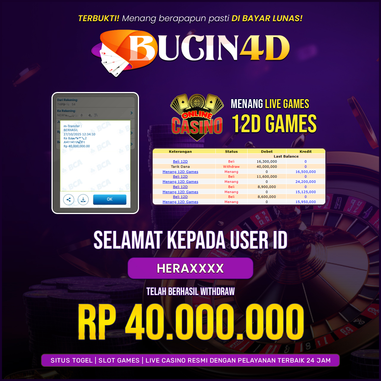 BUKTI JP LIVE CASINO