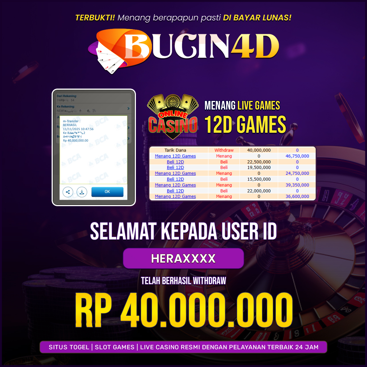 BUKTI JP LIVE CASINO