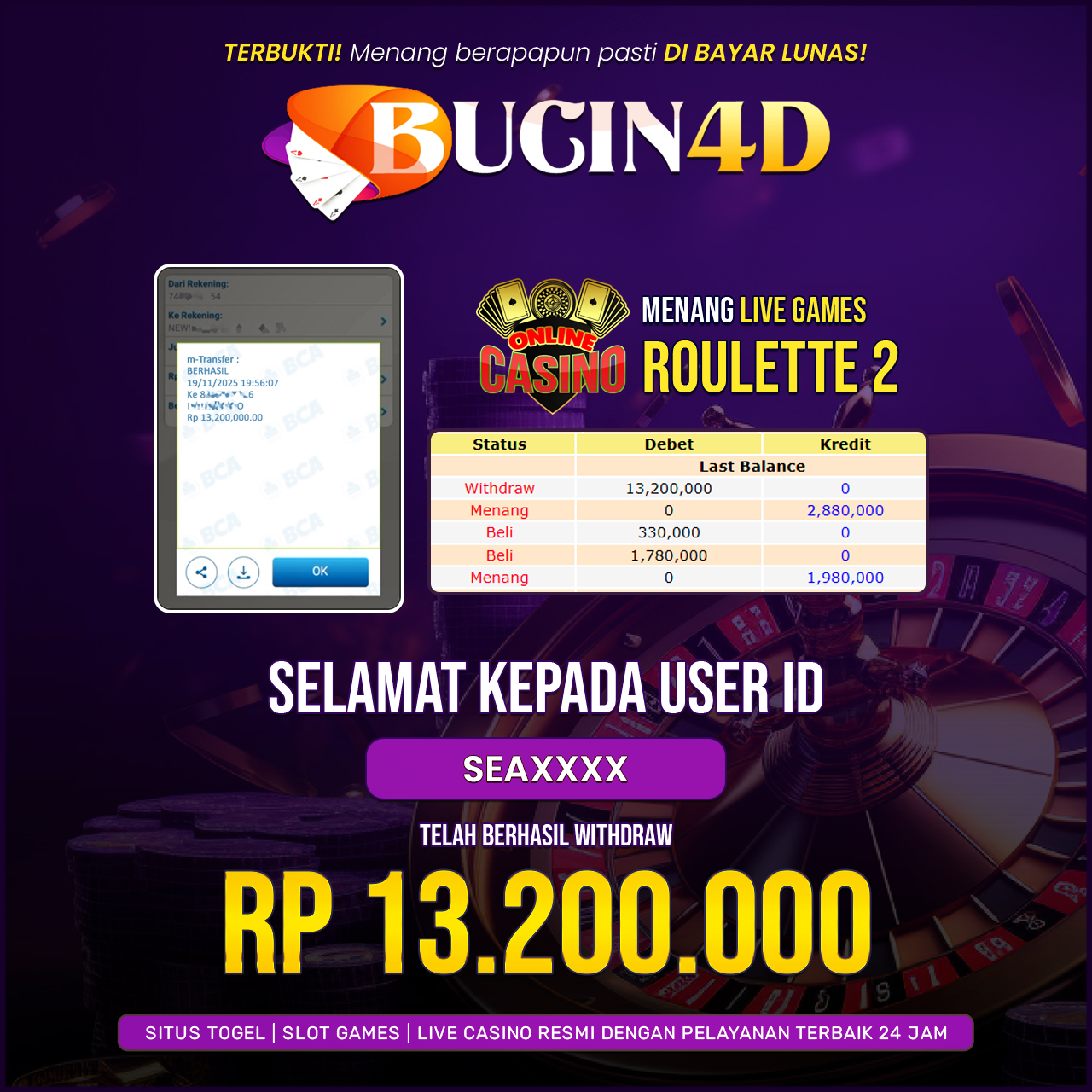 BUKTI JP LIVE CASINO