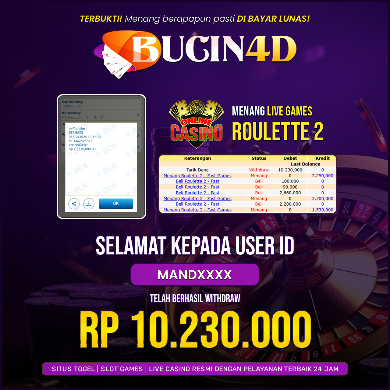 BUKTI JP LIVE CASINO