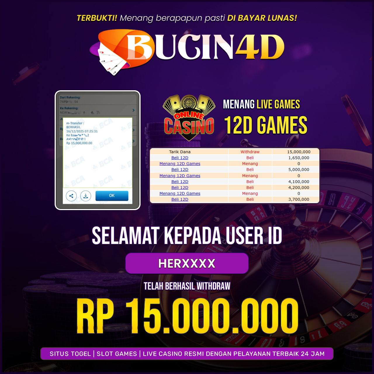 BUKTI JP LIVE CASINO