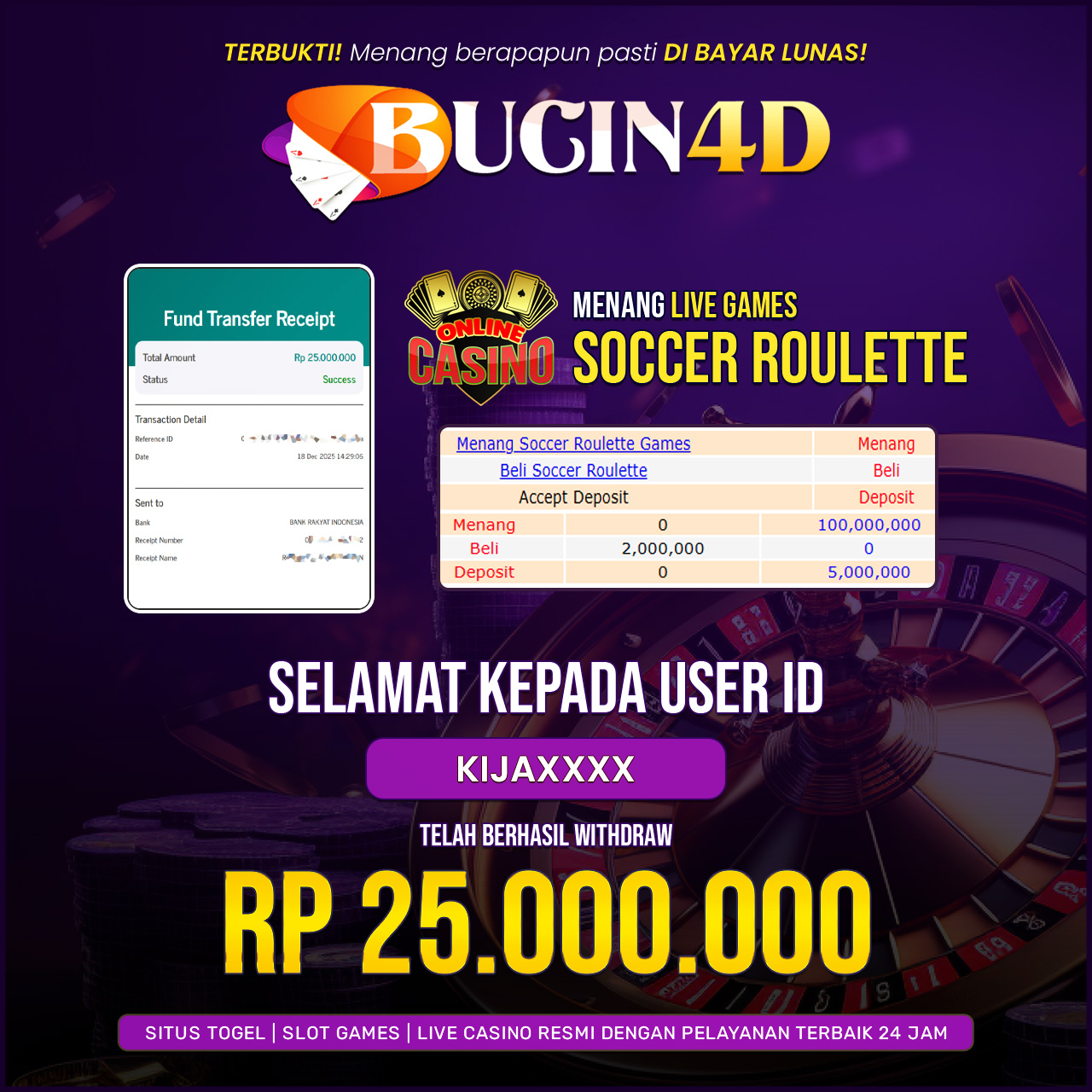 BUKTI JP LIVE CASINO