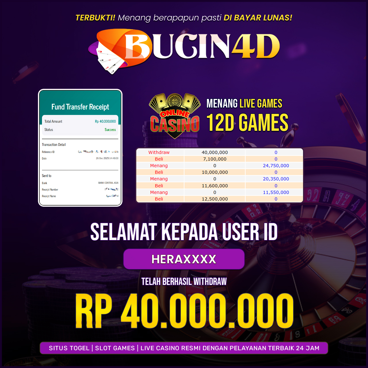 BUKTI JP LIVE CASINO