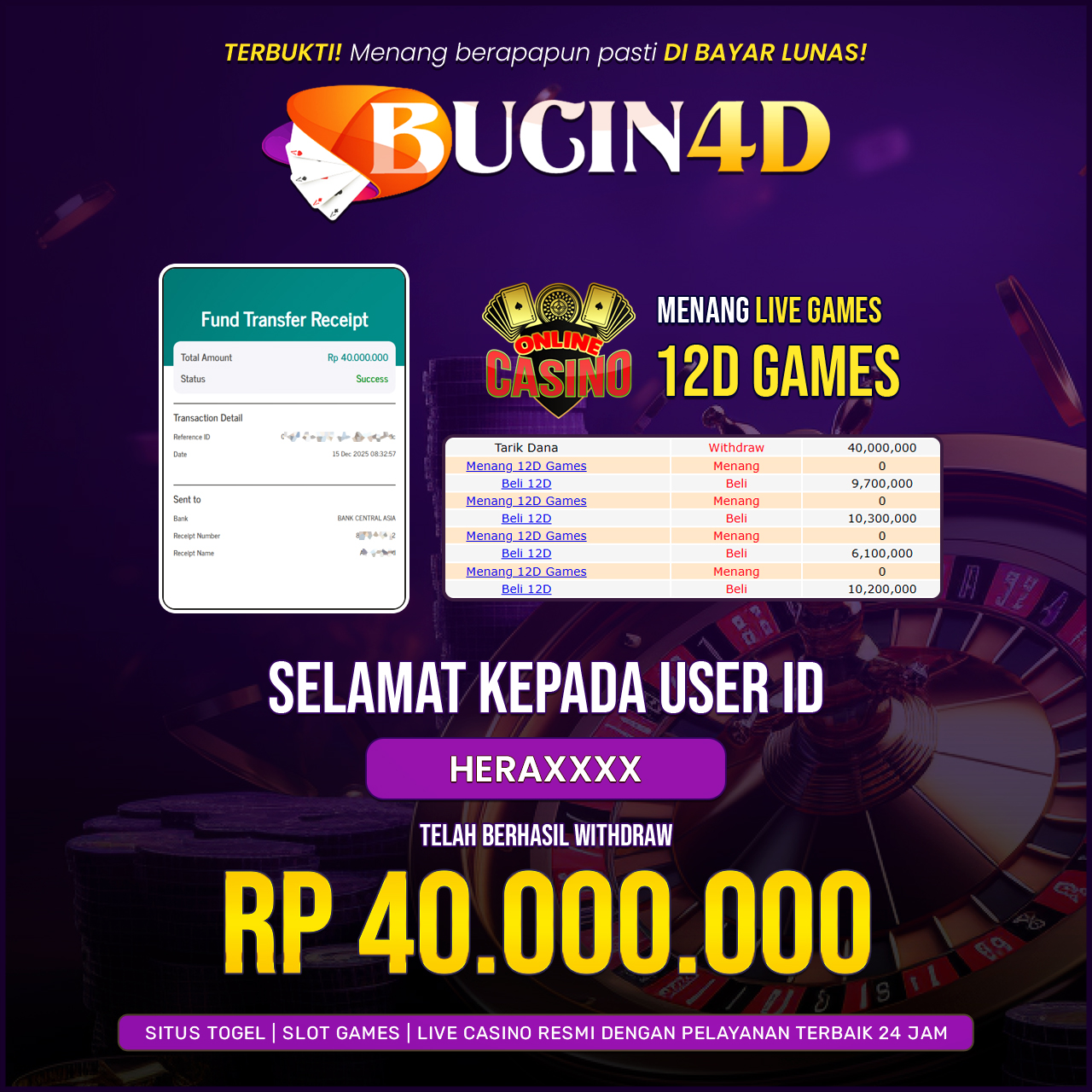 BUKTI JP LIVE CASINO