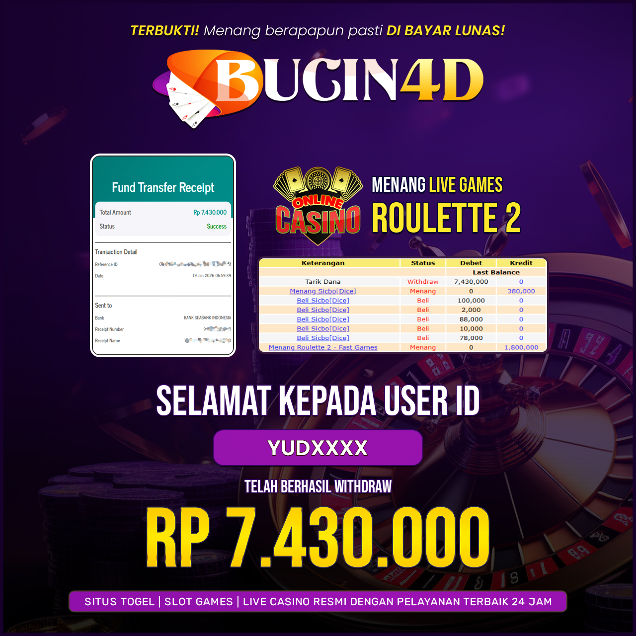 BUKTI JP LIVE CASINO