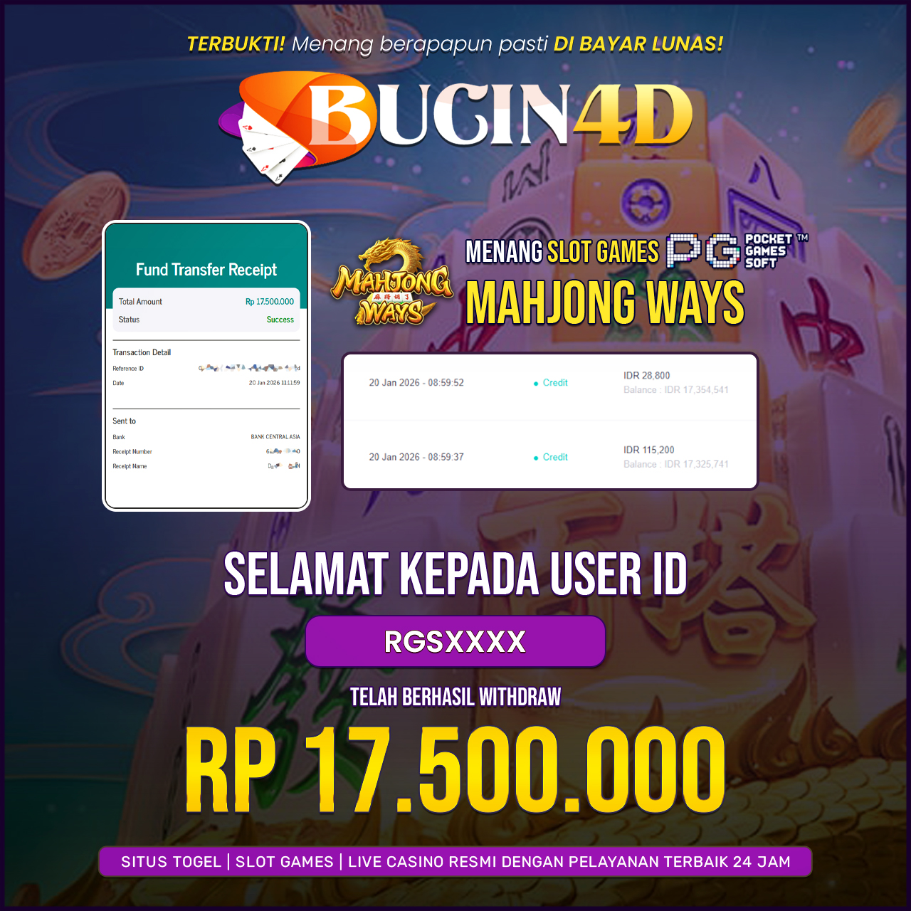 BUKTI JP SLOT PG SOFT