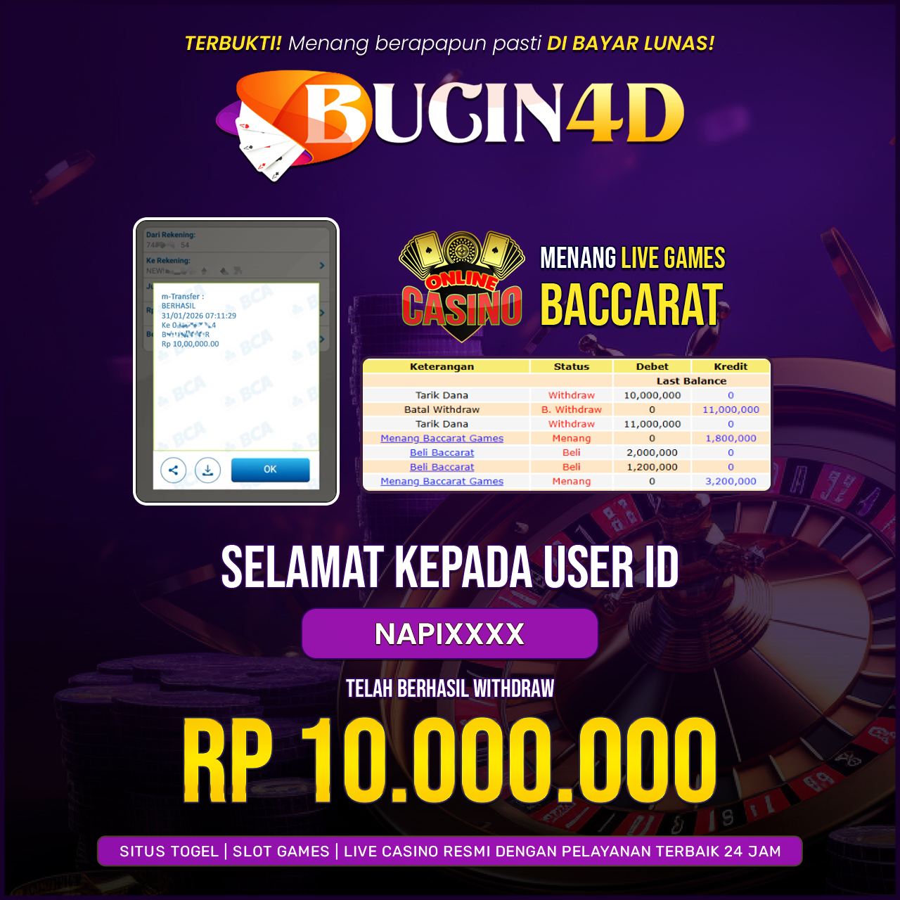 BUKTI JP LIVE CASINO