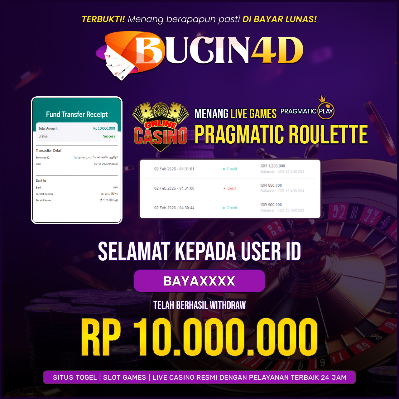 BUKTI JP LIVE CASINO