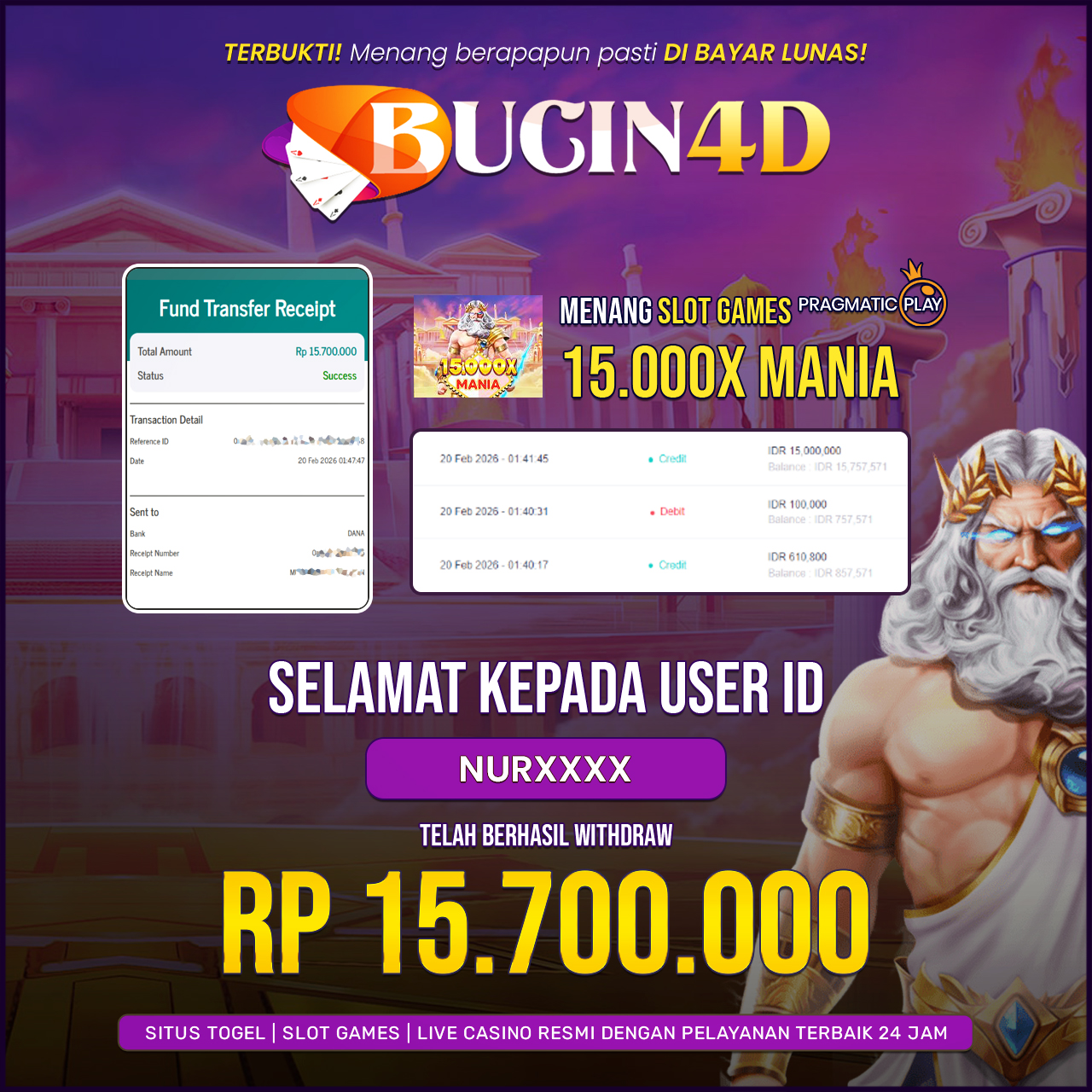 BUKTI JP SLOT PRAGMATIC PLAY