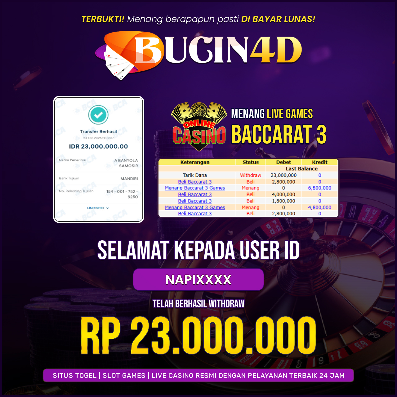 BUKTI JP LIVE CASINO