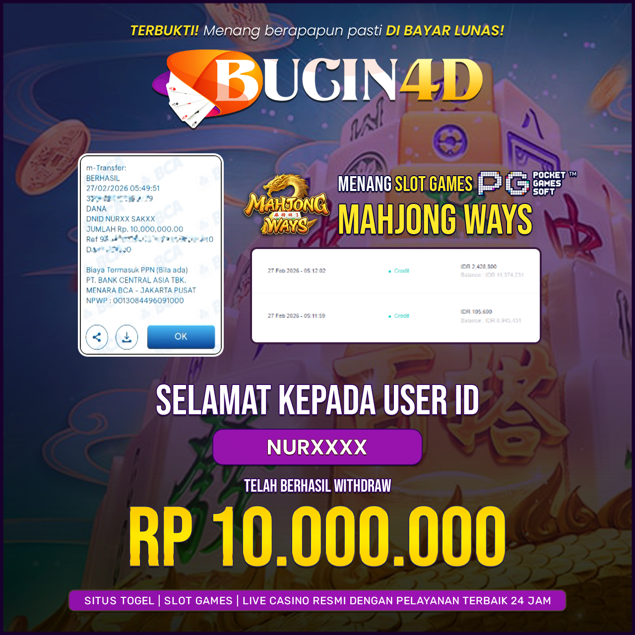 BUKTI JP SLOT PG SOFT