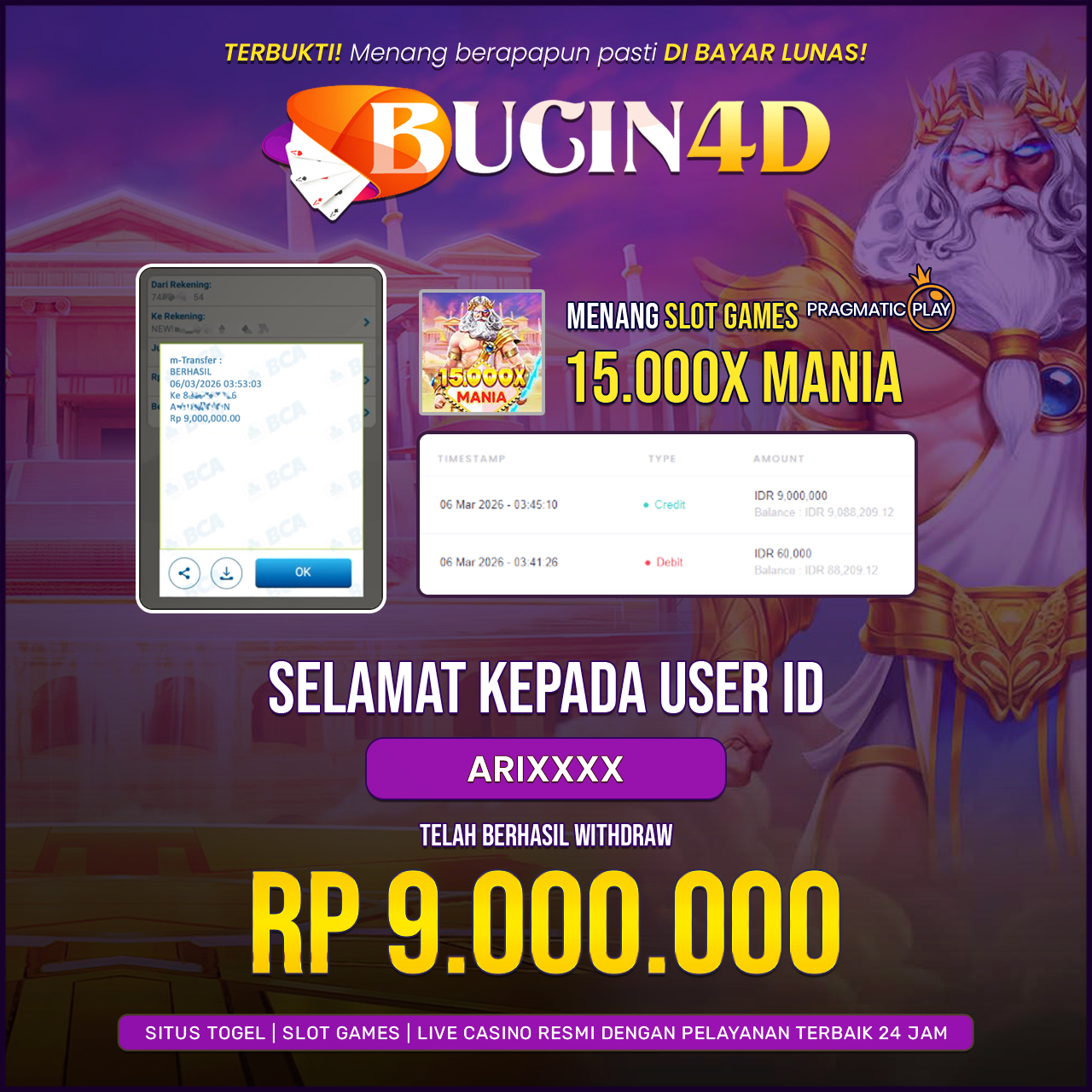 BUKTI JP SLOT PRAGMATIC PLAY