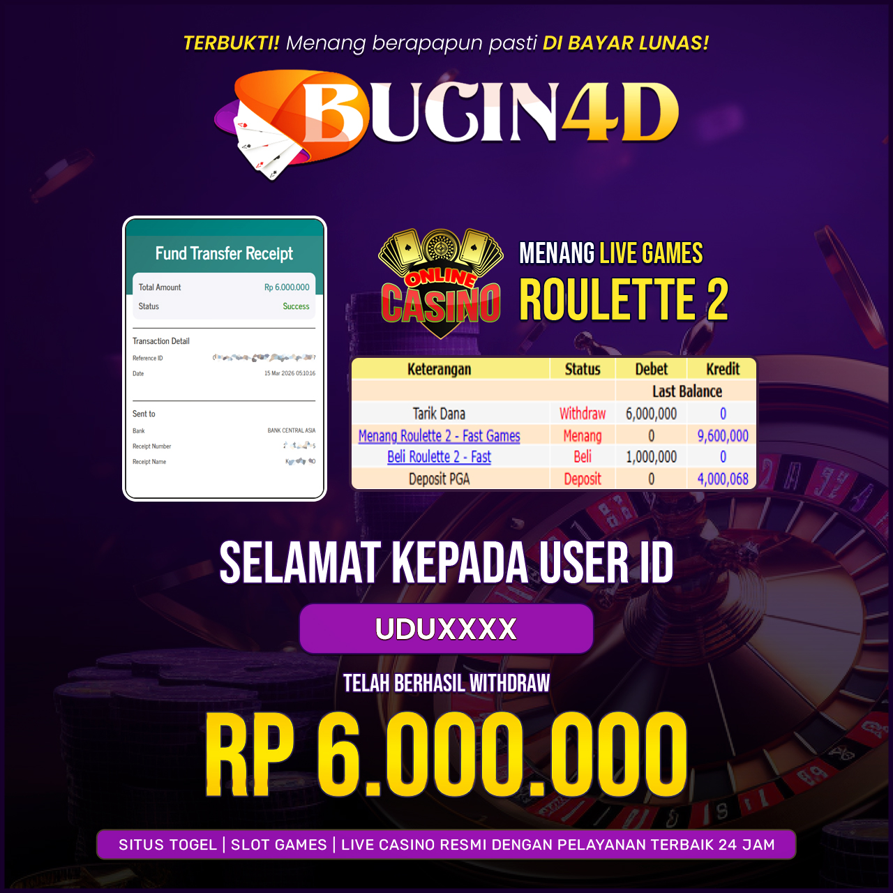 BUKTI JP LIVE CASINO