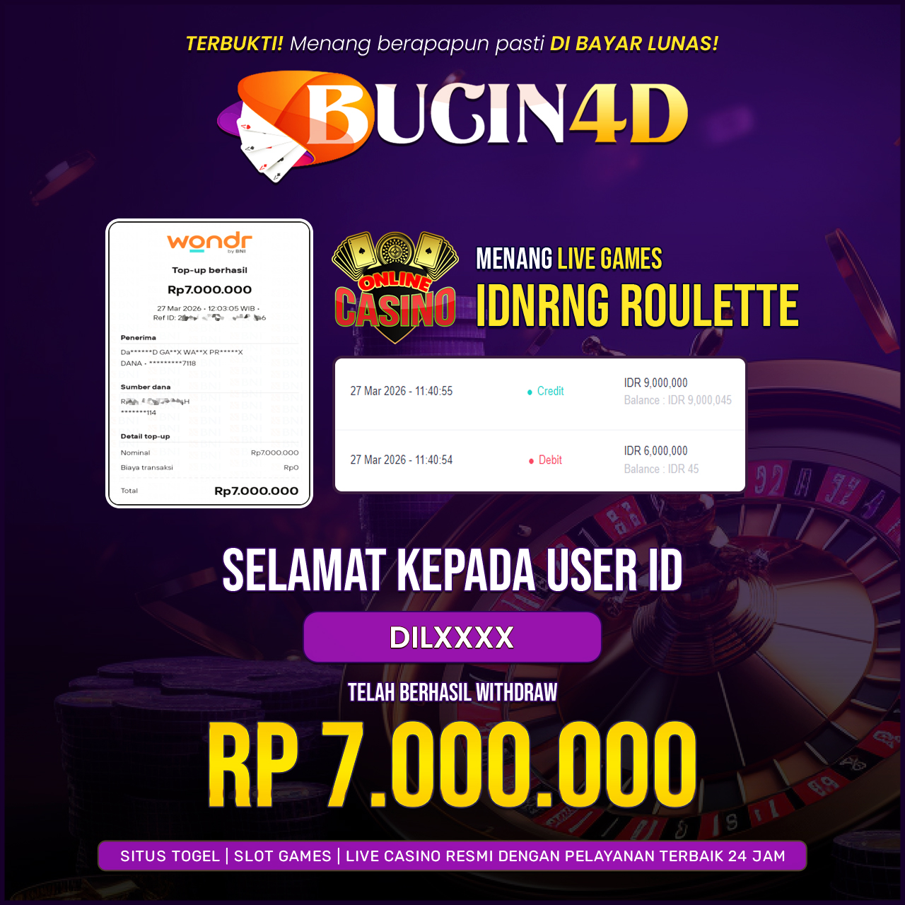 BUKTI JP LIVE CASINO