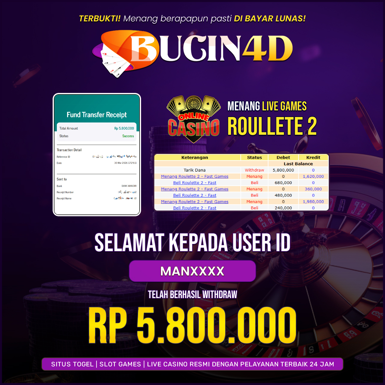 BUKTI JP LIVE CASINO