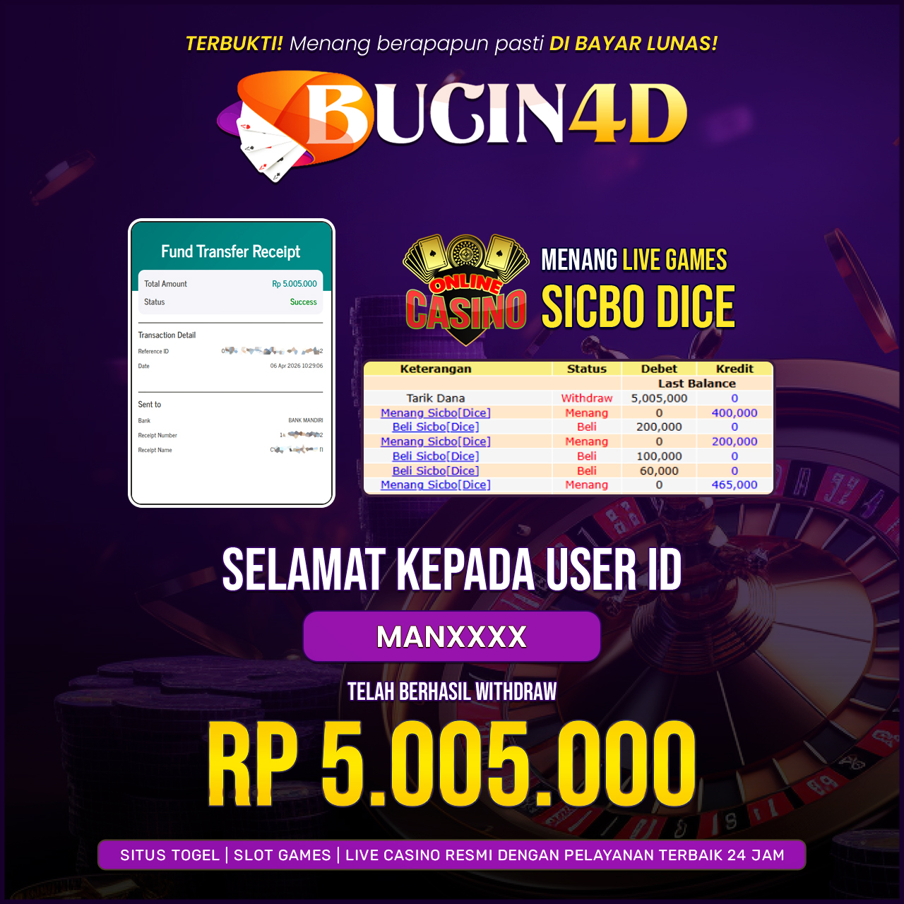 BUKTI JP LIVE CASINO