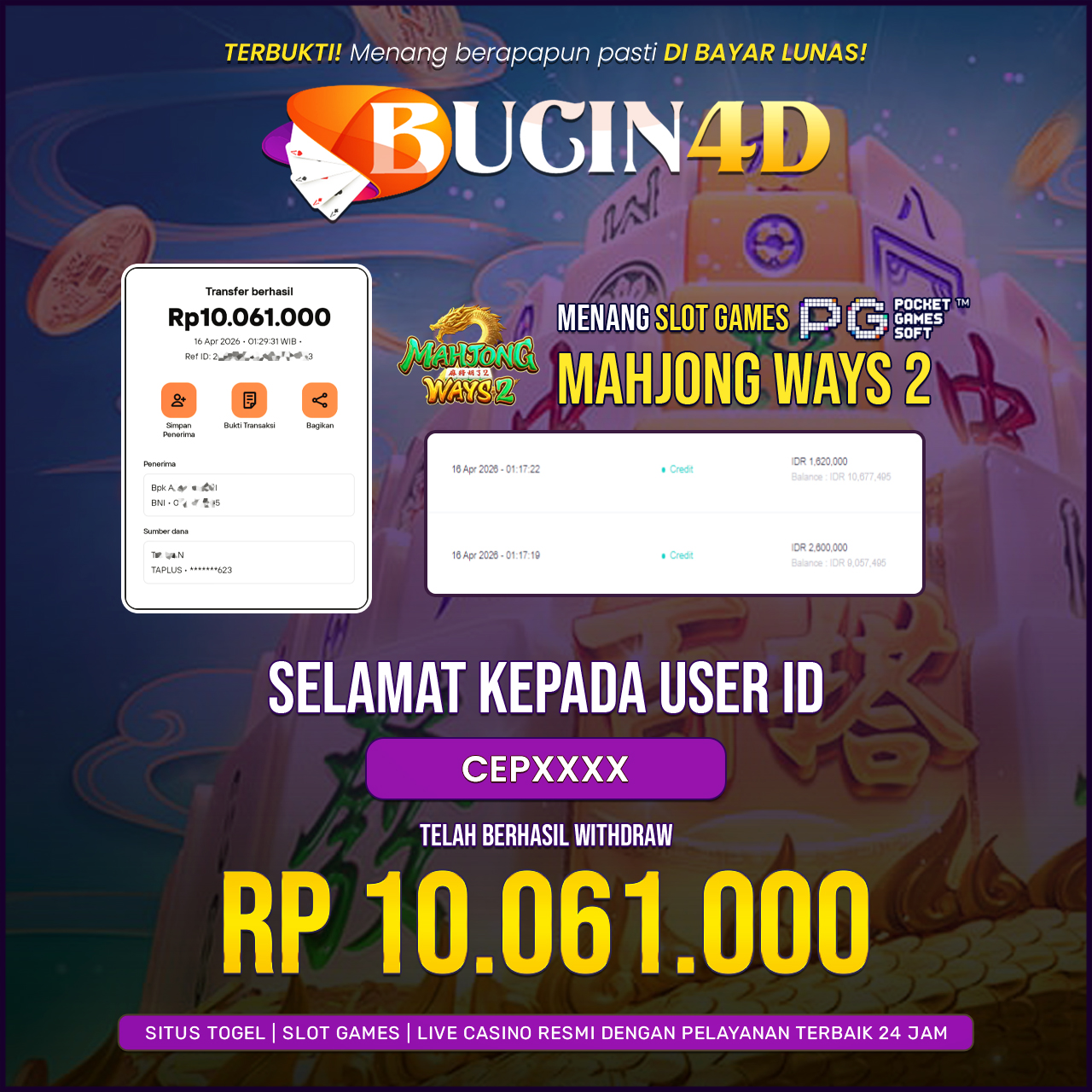 BUKTI JP SLOT PG SOFT