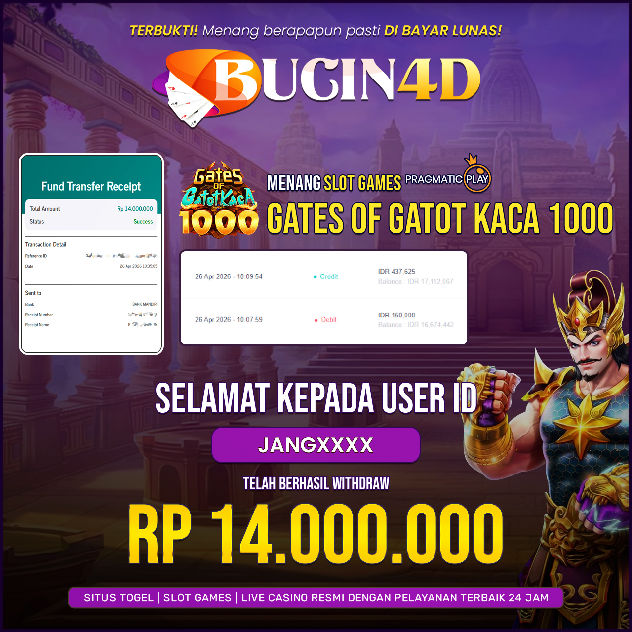 BUKTI JP SLOT PRAGMATIC PLAY
